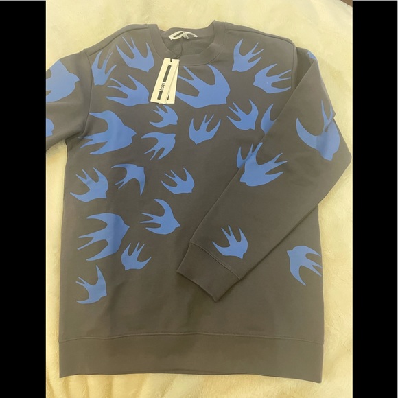 McQ Alexander McQueen Mens Print Swallow Sweatshirt Sz S - Picture 3 of 7